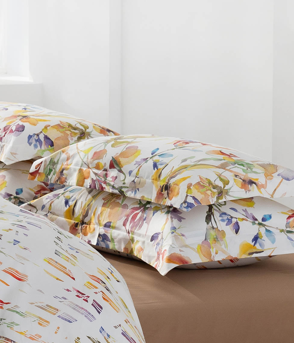 Satino pagalvės užvalkalas Rainbow White & Diagonal White (balta, marga), 2 nuotrauka