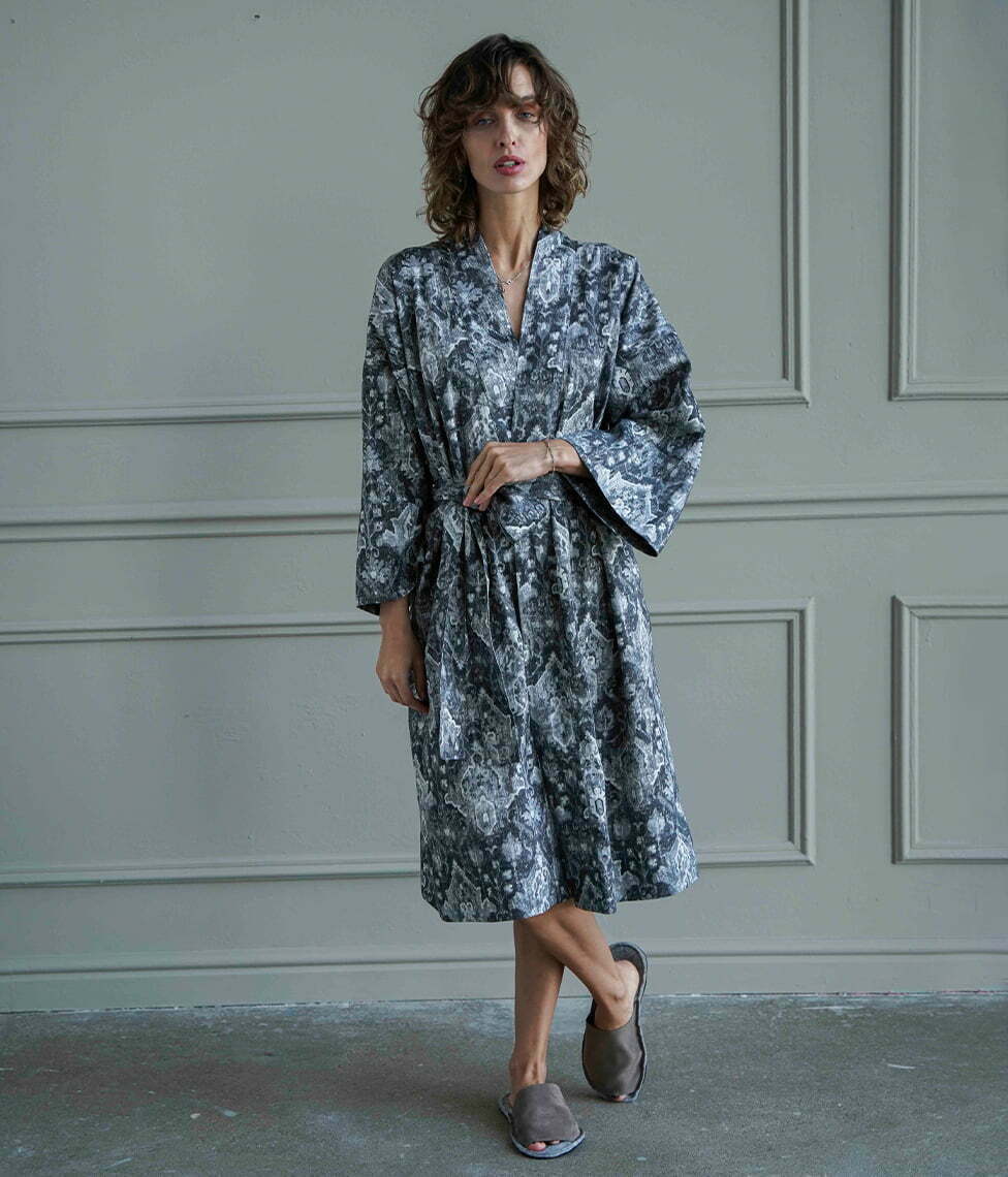 Chalatas kimono Heritage Monarch (marga, rusva), 2 nuotrauka