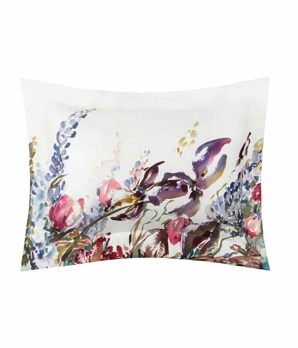 Satino pagalvės užvalkalas Irises/White by Kmieliauskaitė (marga)
