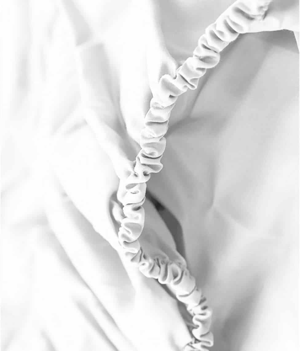 Satino paklodė su guma Solid White (balta), 5 nuotrauka