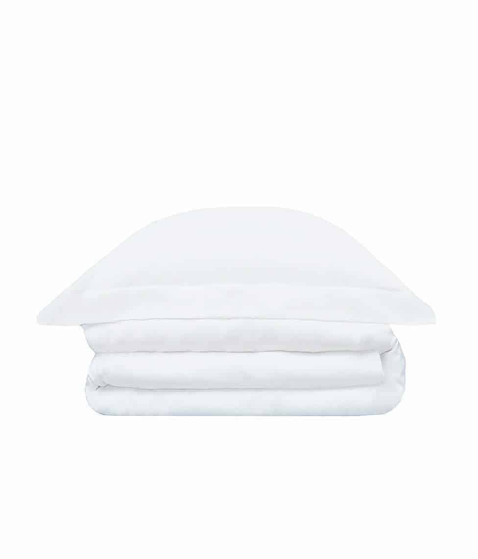 Satino patalynės komplektas Solid White (balta), 6 nuotrauka