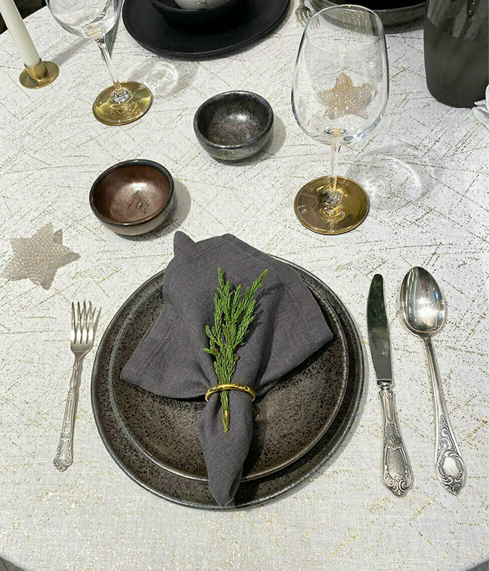 Lininė stalo servetėlė Dark Grey (tamsiai pilka), 2 nuotrauka