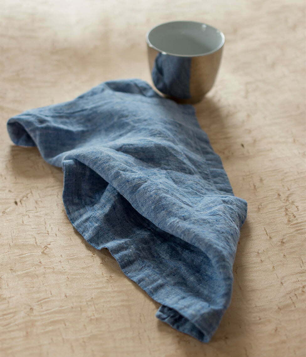 Lininė servetelė Melange Blue (mėlyna), 2 nuotrauka