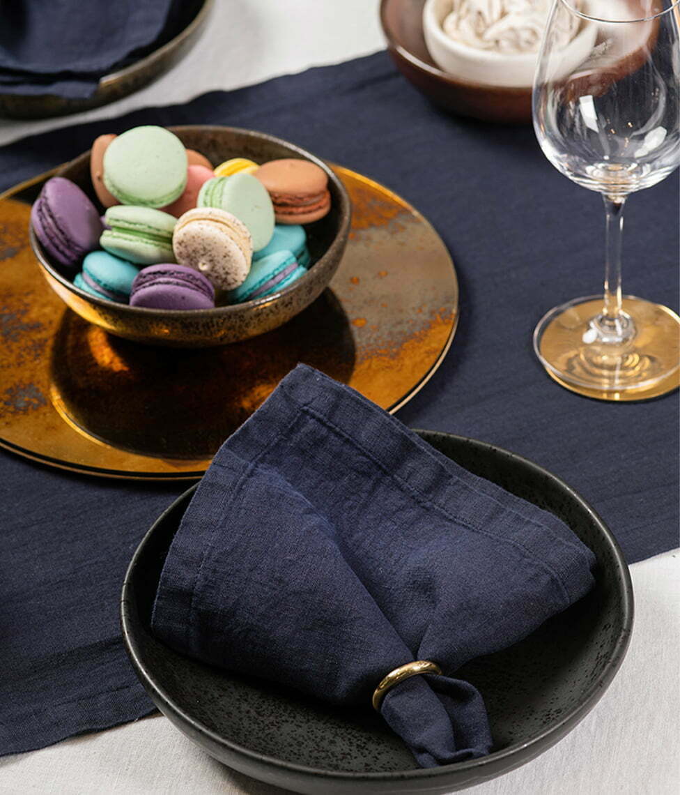 Lininis stalo takelis Indigo (mėlyna), 2 nuotrauka