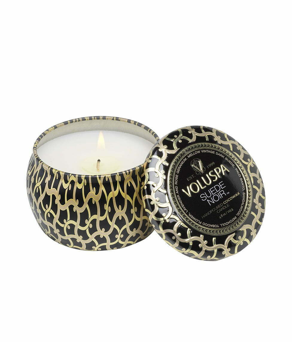 Voluspa maža žvakė metale Suede Noir