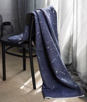 Merino vilnos pledas Cosmos Blue Silver