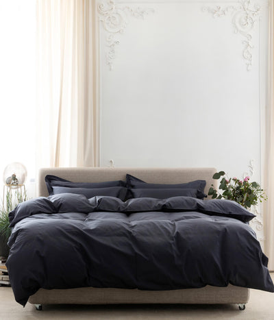 Satino patalynės komplektas Solid Anthracite (antracito), 2 nuotrauka
