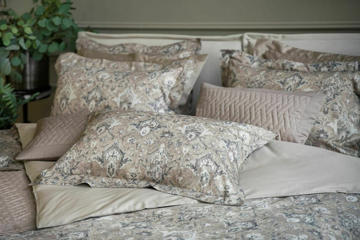 Satino patalynės komplektas Heritage Cashmere (marga, rusva), 4 nuotrauka