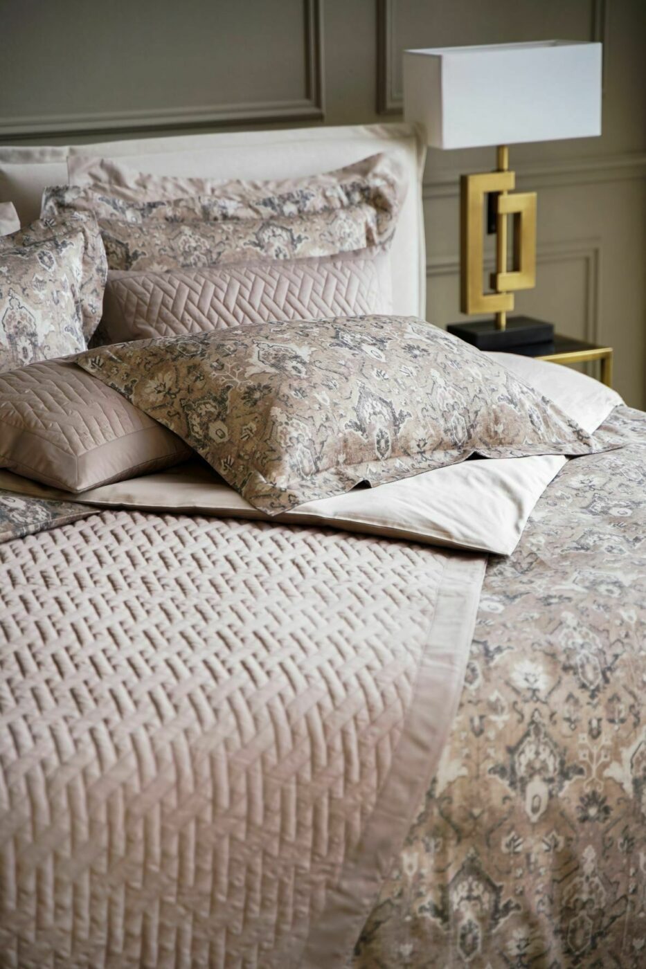 Satino patalynės komplektas Heritage Cashmere (marga, rusva), 5 nuotrauka