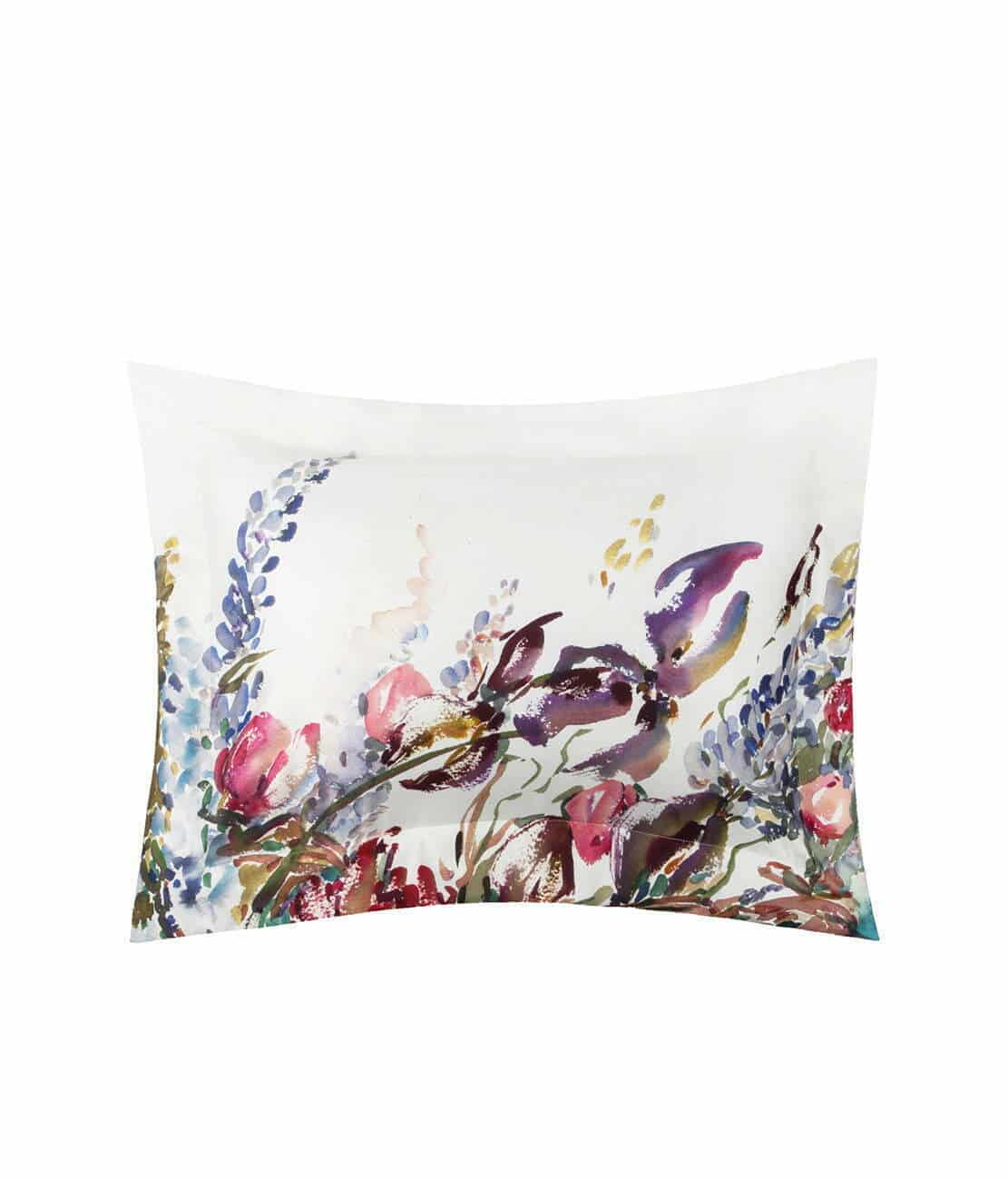 Satino patalynės komplektas Irises/White by Kmieliauskaitė (marga), 5 nuotrauka