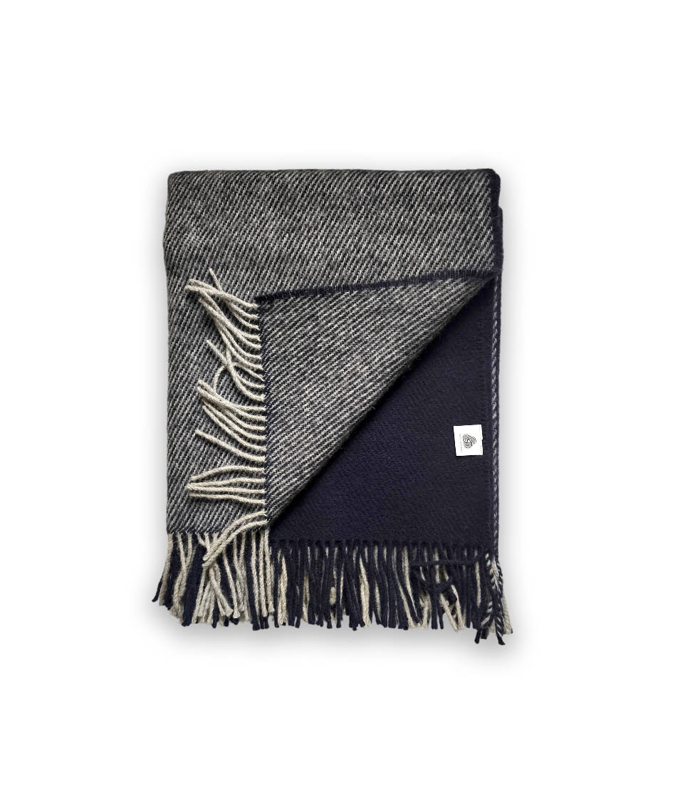Vilnonis pledas Asiago, Dark Blue 140x180cm