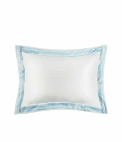 Satino patalynės komplektas Frame Aqua Blue (balta, melsva), 6 nuotrauka