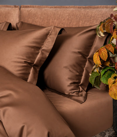 Satino patalynės komplektas Solid Caramel