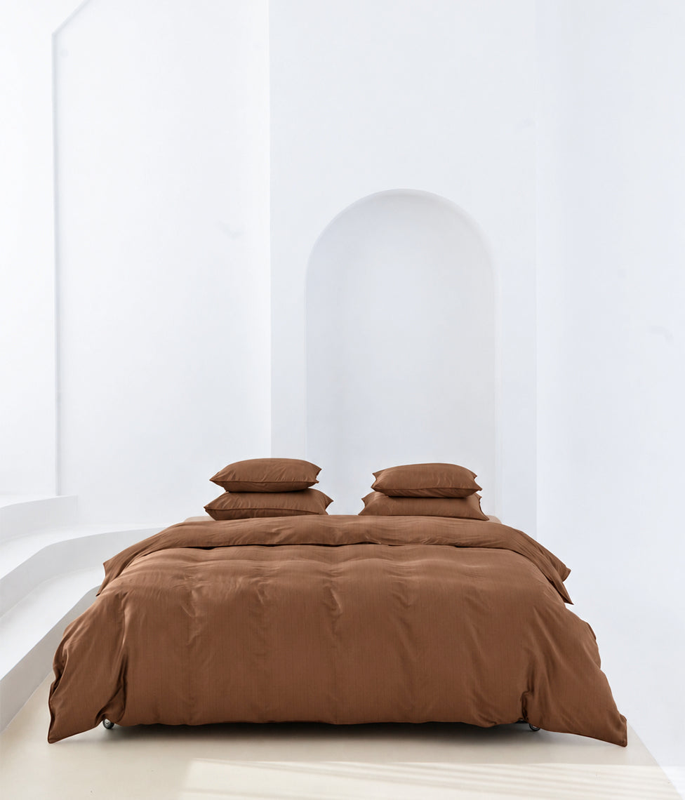 Satino patalynės komplektas Solid Caramel