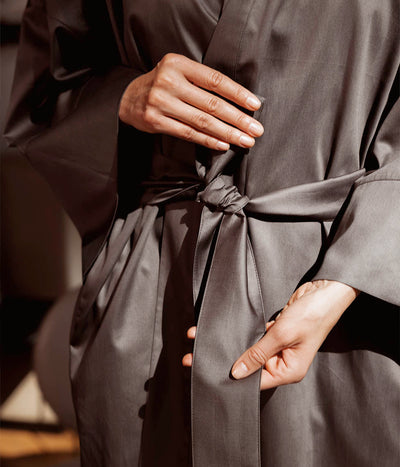 Satino chalatas kimono Solid Coffee