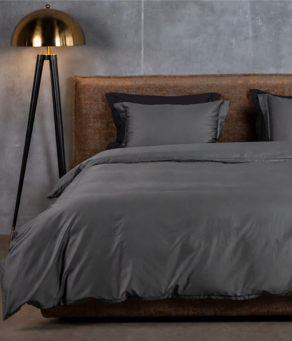 Satino patalynės komplektas Solid Dark Grey