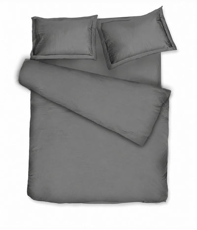 Satino patalynės komplektas Solid Dark Grey