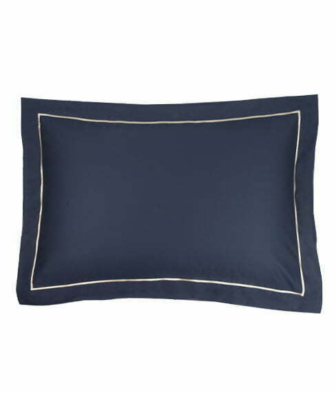 Satino patalynės komplektas Solid Dark Blue (mėlyna), 4 nuotrauka