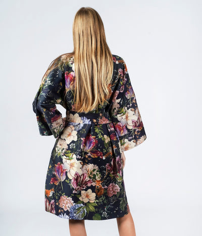 Chalatas Kimono Magic Garden Dark Blue (tamsiai mėlyna), 2 nuotrauka