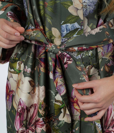 Chalatas Kimono Magic Garden Moss (samanų), 3 nuotrauka