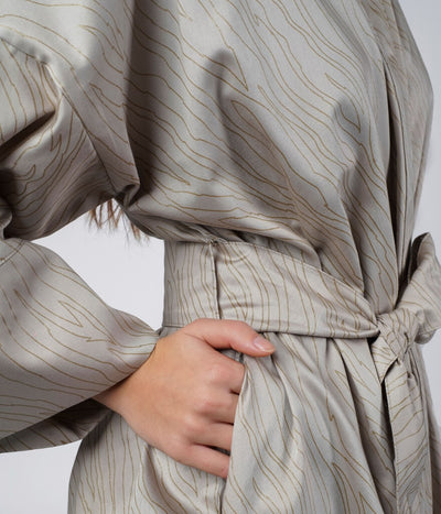 Chalatas Kimono Sand Almond (migdolų), 4 nuotrauka