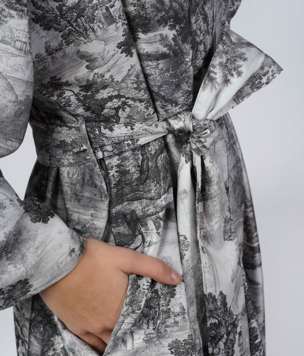 Chalatas Kimono The Lover's Tale Grey (pilka), 2 nuotrauka
