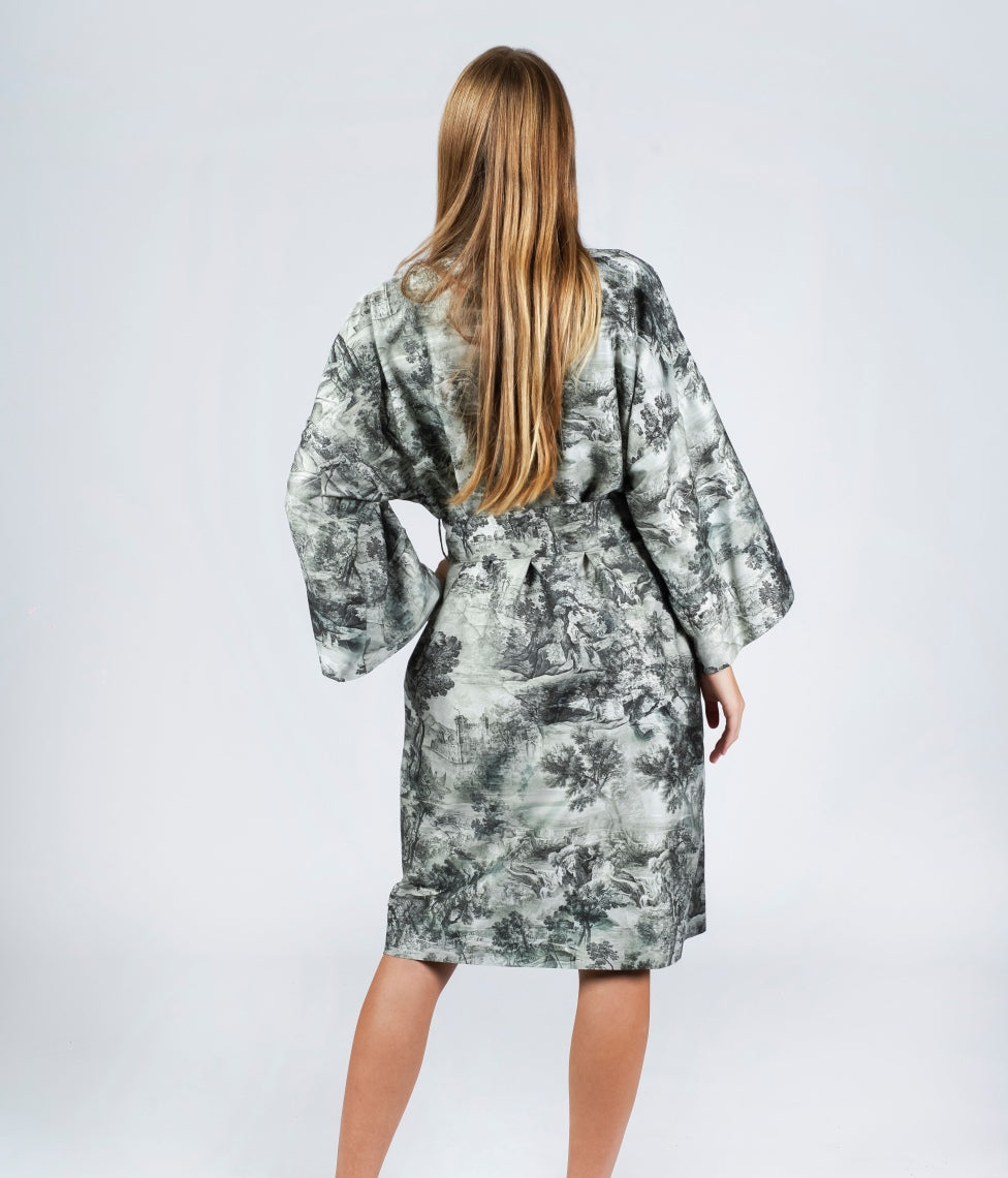 Chalatas Kimono The Lovers Tale Moss (samanų), 2 nuotrauka