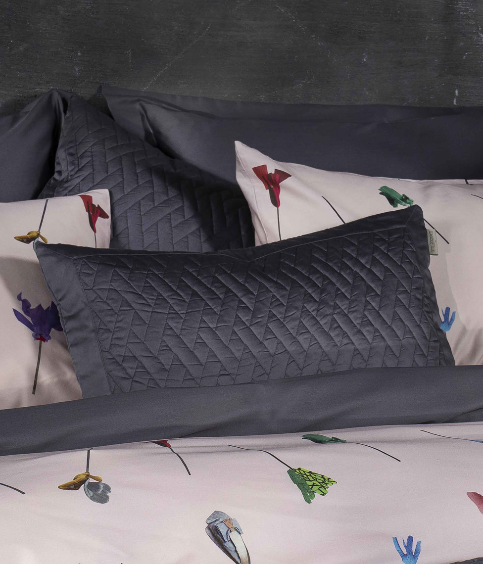 Dekoratyvinės pagalvės užvalkalas Dygsniuota Anthracite (antracito), 2 nuotrauka