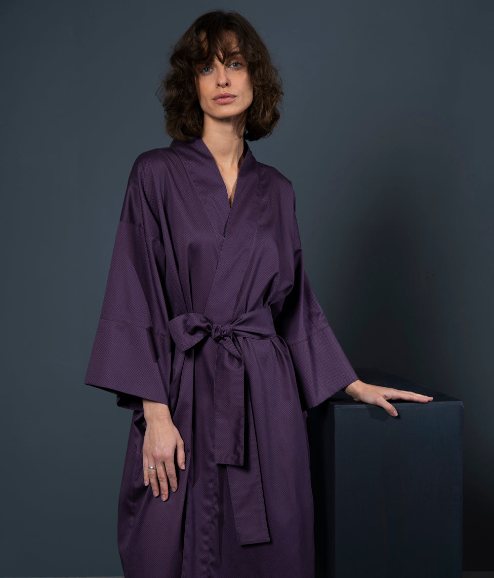 Chalatas Kimono Mesh Back (violetinė), 2 nuotrauka