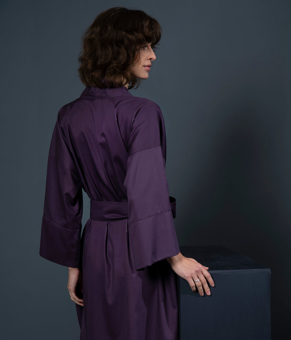 Chalatas Kimono Mesh Back (violetinė)