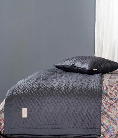 Dekoratyvinės pagalvės užvalkalas Dygsniuota Anthracite (antracito), 3 nuotrauka