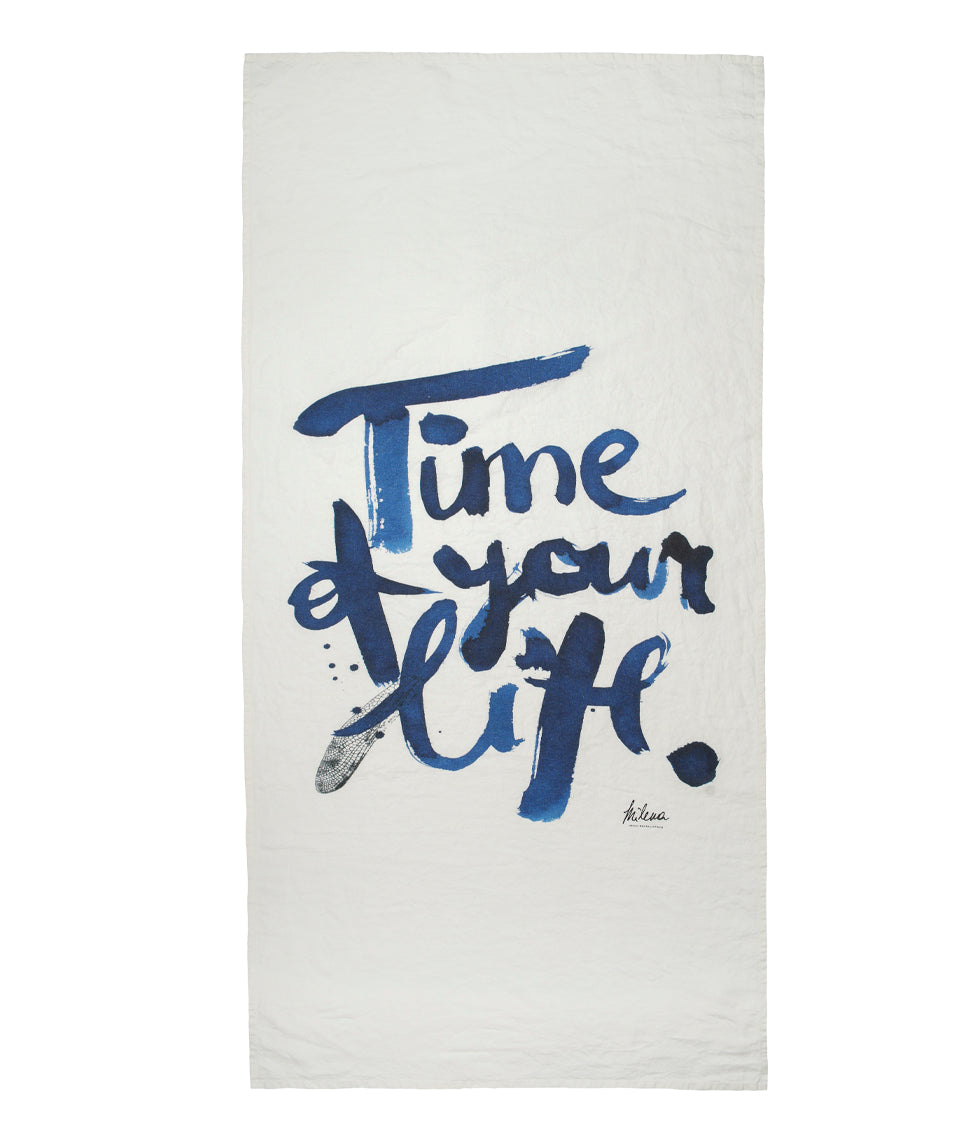Lininis paplūdimio rankšluostis Time Of Your Life - Milena Liutkutė-Grigaitienė - 100x180cm (marga), 4 nuotrauka
