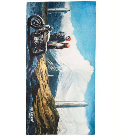 Lininis paplūdimio rankšluostis Where Do We Go Now - Algis Kriščiūnas - 100x180cm (marga), 5 nuotrauka