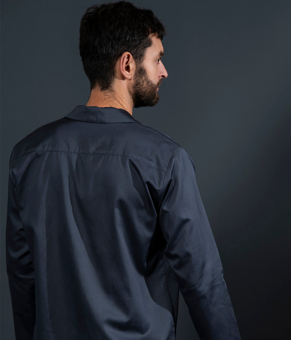 Vyriška pižama: marškiniai + kelnės Solid Anthracite (antracito), 2 nuotrauka