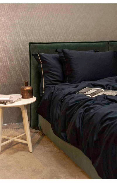 Satino paklodė su guma Solid Dark Blue (mėlyna), 2 nuotrauka