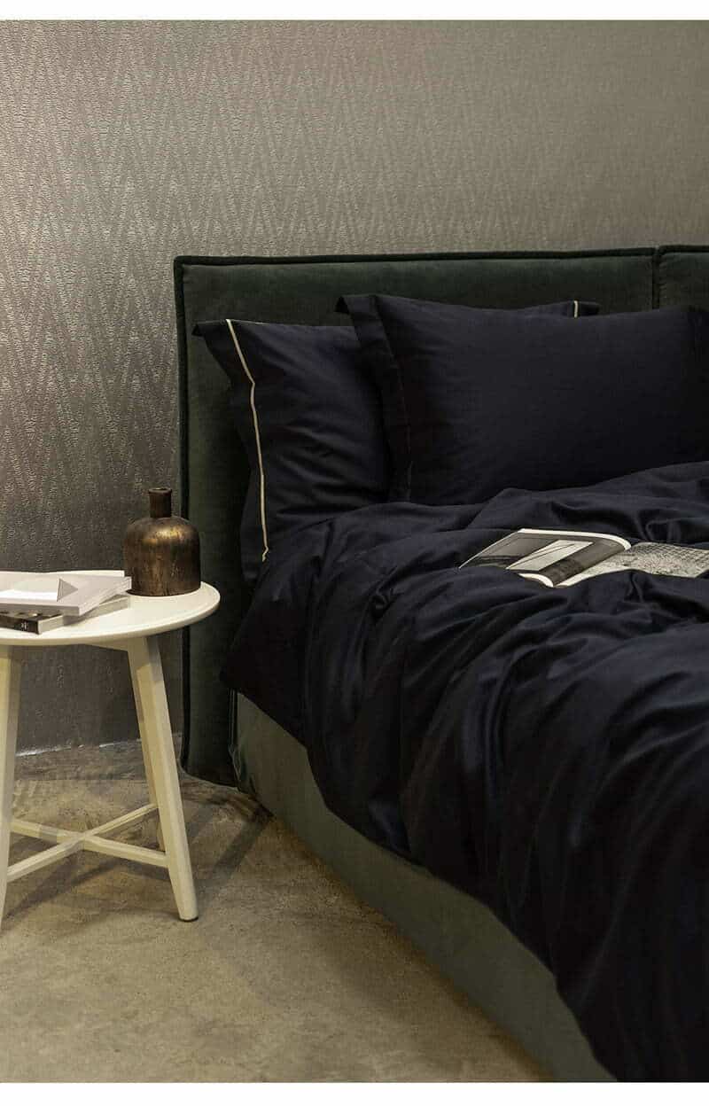 Satino paklodė su guma Solid Dark Blue (mėlyna), 2 nuotrauka