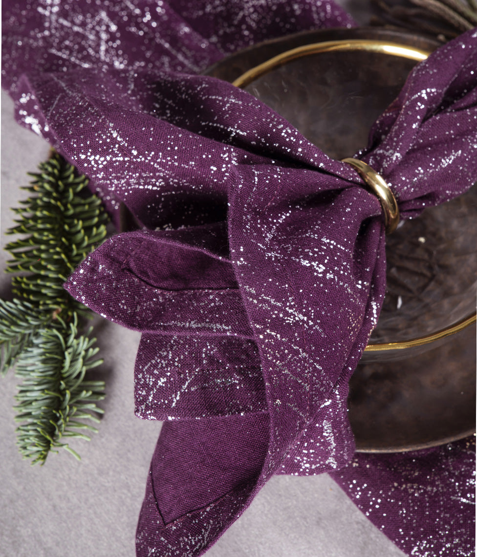 Stalo servetėlė Frost Eggplant Silver (baklažano)