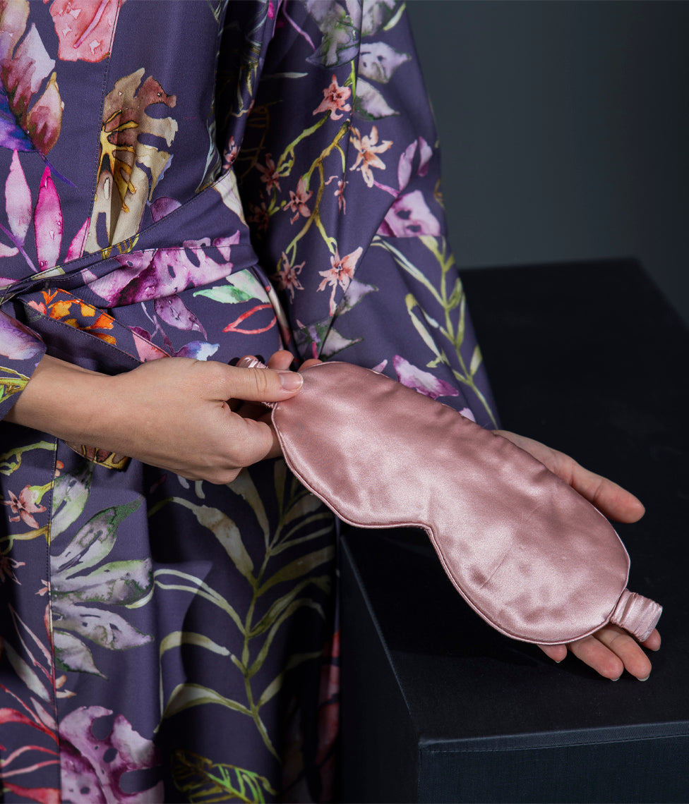 Šilkiniai miego akiniai Solid Pink (rausva)