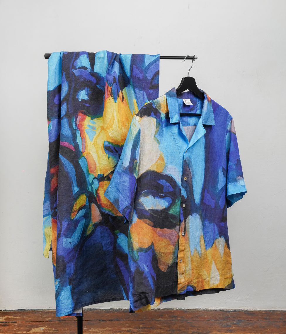 Lininė skraistė View Blue - Vilmantas Marcinkevičius - 110 x 180 cm, 2 nuotrauka
