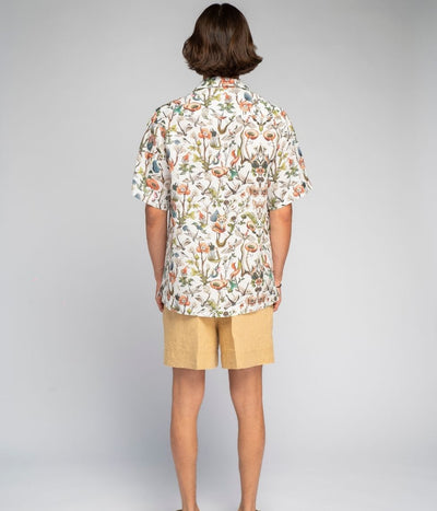 Lininiai marškiniai Drinking The Summer - White - Algis Kriščiūnas (Unisex) (marga), 5 nuotrauka