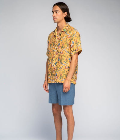 Lininiai marškiniai Drinking The Summer - Yellow - Algis Kriščiūnas (Unisex) (marga), 5 nuotrauka