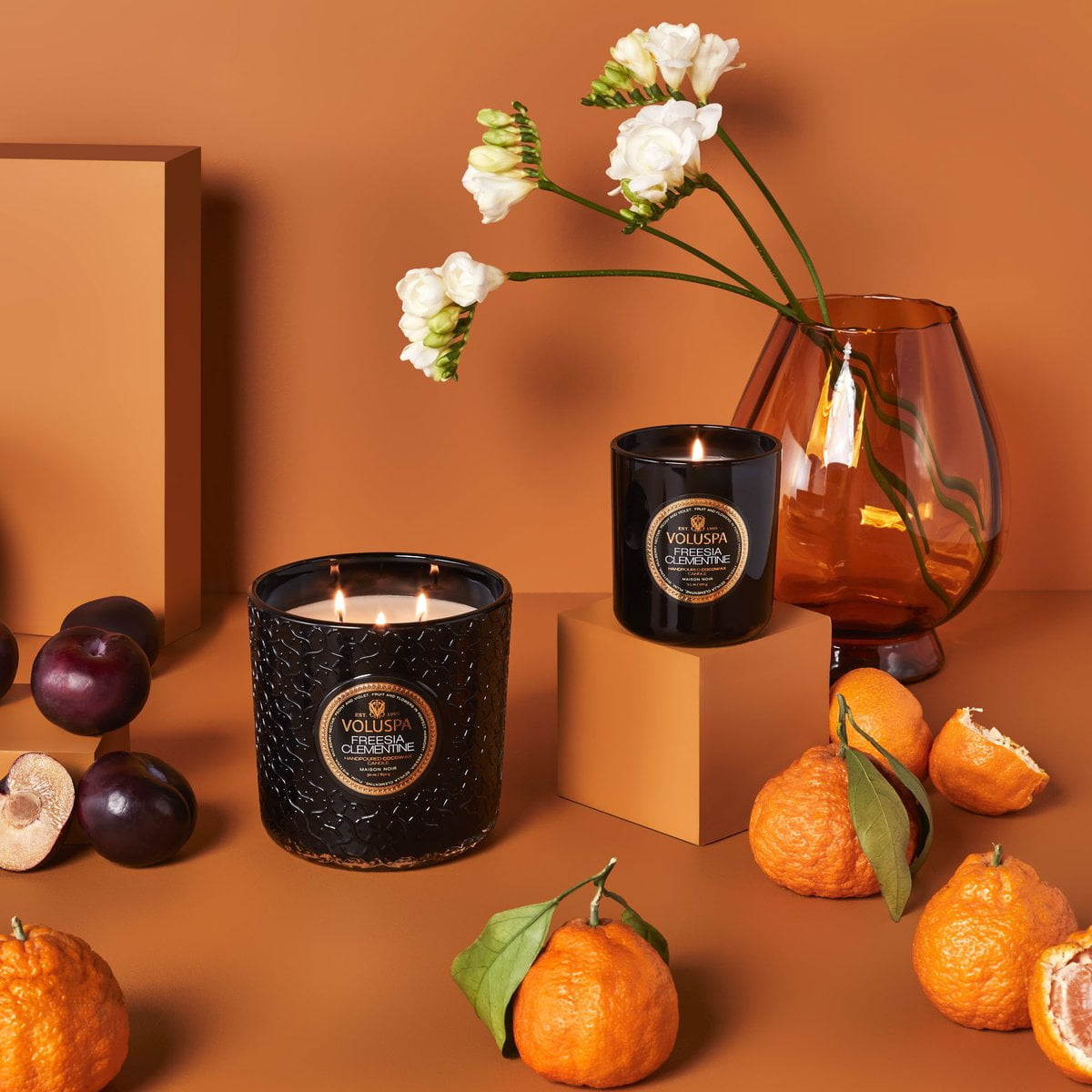 Voluspa didelė žvakė stikle Freesia Clementine, 4 nuotrauka