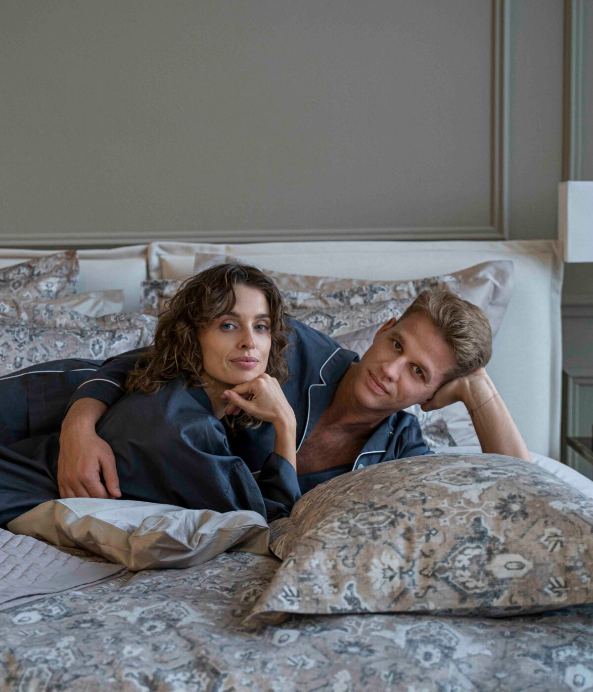 Satino patalynės komplektas Heritage Cashmere (marga, rusva), 8 nuotrauka