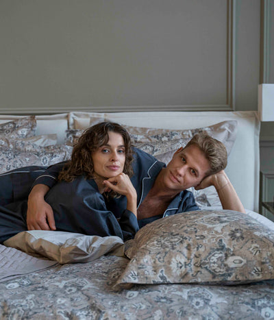Satino patalynės komplektas Heritage Cashmere (marga, rusva), 8 nuotrauka