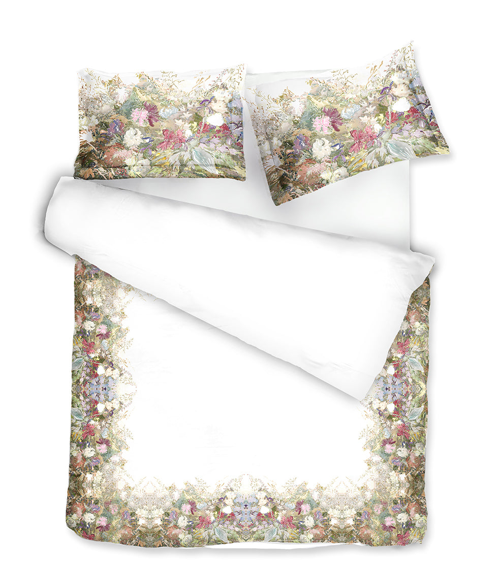 Satino patalynės komplektas Meadow/White by Kmieliauskaitė (marga), 2 nuotrauka