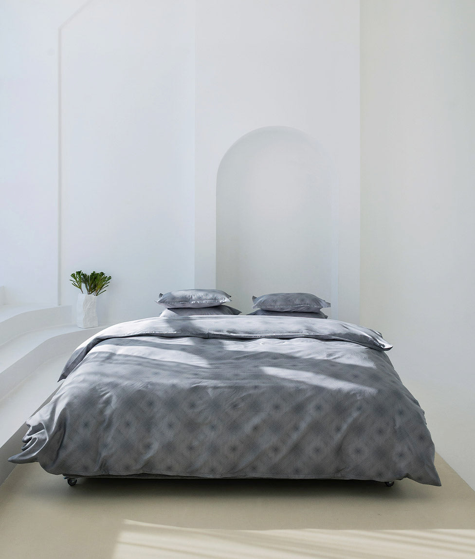 Satino patalynės komplektas Mirage Grey (pilka), 2 nuotrauka