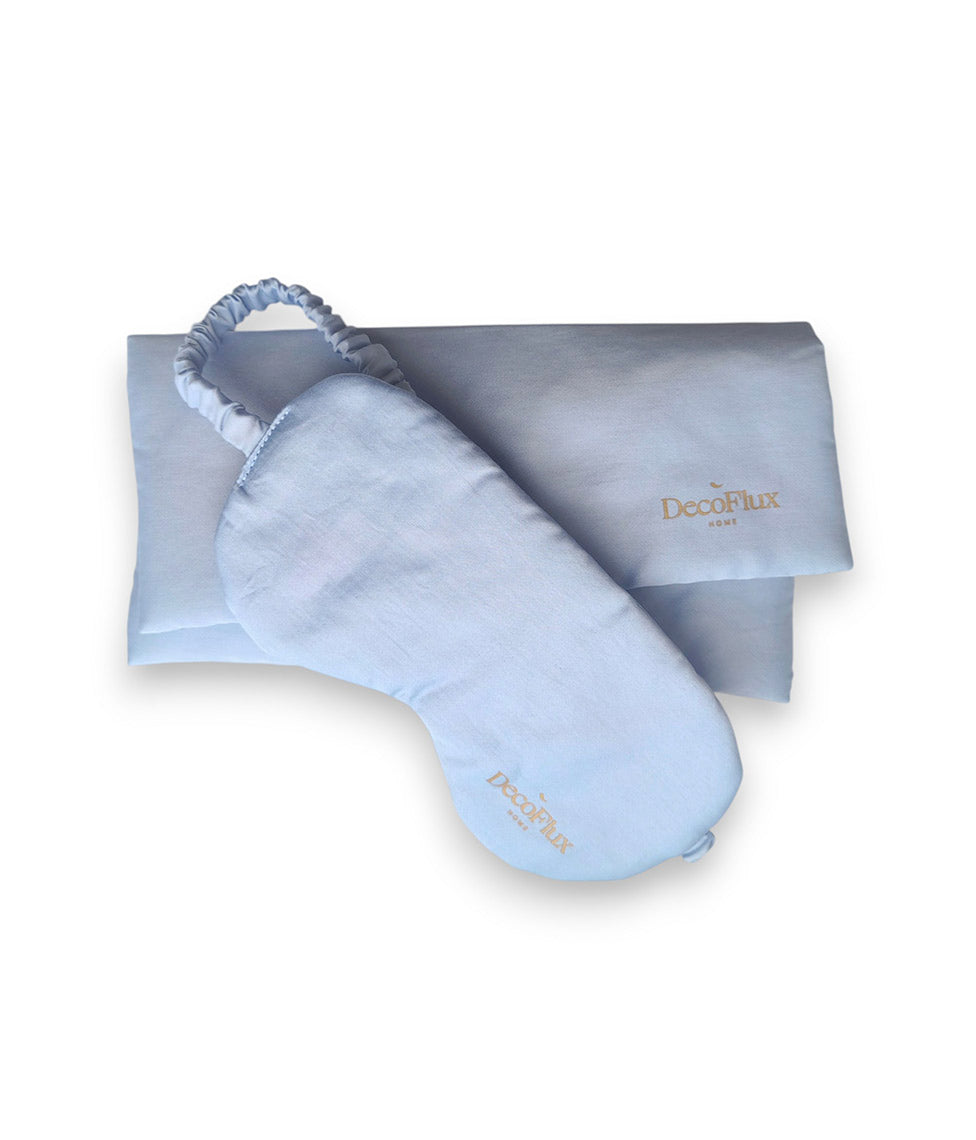 Kelioniniai miego akiniai su dėklu Decoflux Solid French Blue (melsva)