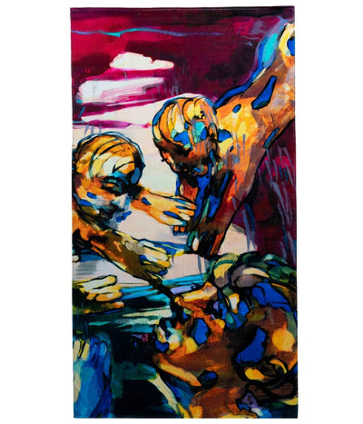 Medvilninis paplūdimio rankšluostis View Red - Vilmantas Marcinkevičius - 100x180cm (marga), 3 nuotrauka