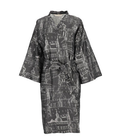 Satino chalatas kimono su maišeliu Slapta Meilė Love Story of Royal Vilnius Anthracite (antracito)