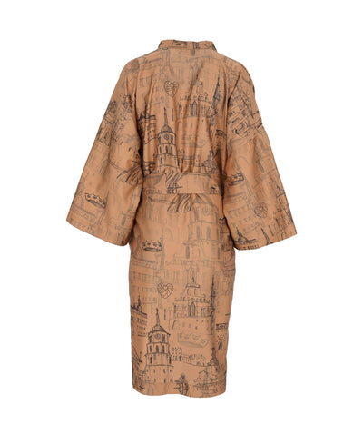 Satino chalatas kimono su maišeliu Slapta Meilė Love Story of Royal Vilnius Cinnamon (cinamono), 2 nuotrauka